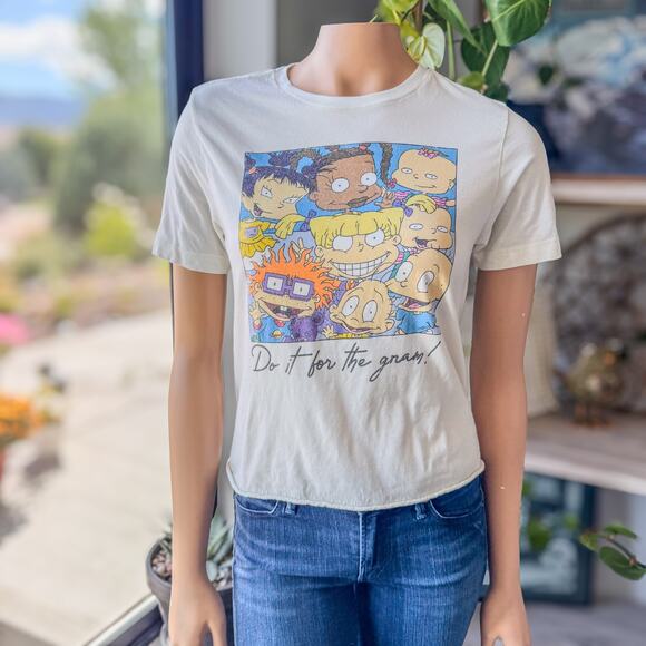 Nickelodeons Rugrats Women’s Small “Do It For The Gram!" Raw Hem Retro Tee - Picture 1 of 7
